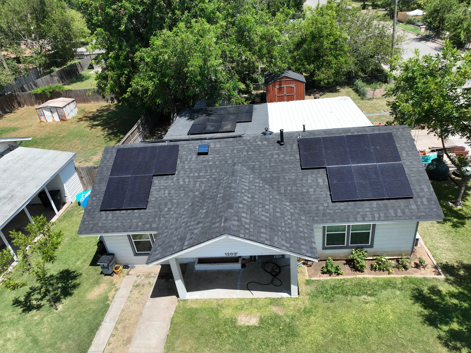 Roof with existing solar panels
